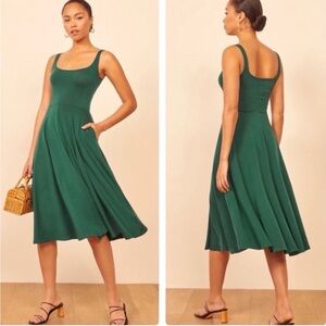 BRAND NEW WITH TAGS XS Reformation Jeans Rou dress-Emerald